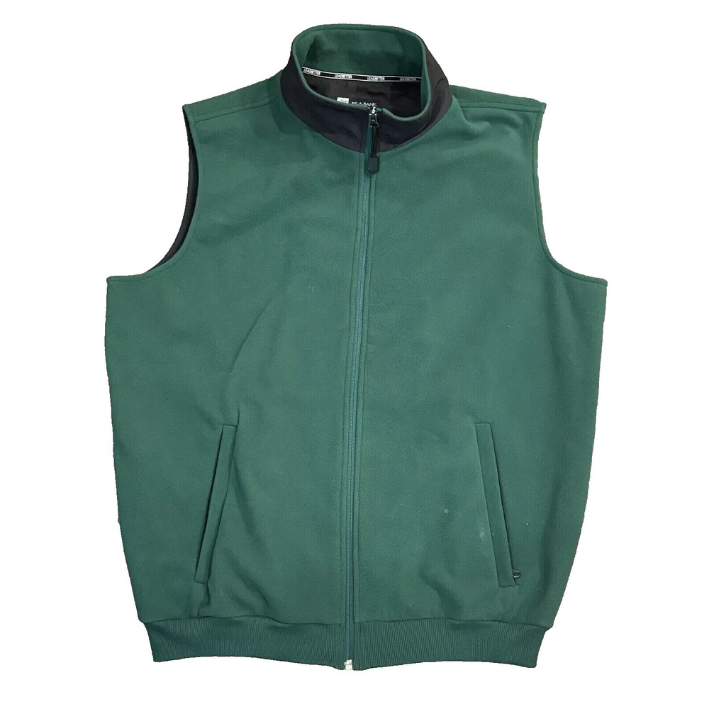 Jos A Bank David Leadbetter Full Zip Fleece Vest Green Size XL NWTโ
